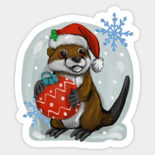 Christmas otter Sticker